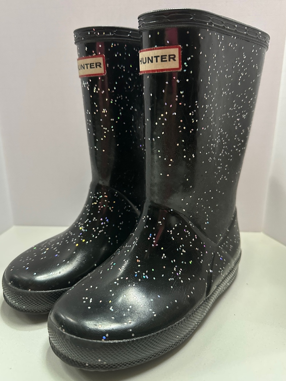 Hunter Glitter Rain Boots Girls Size 12